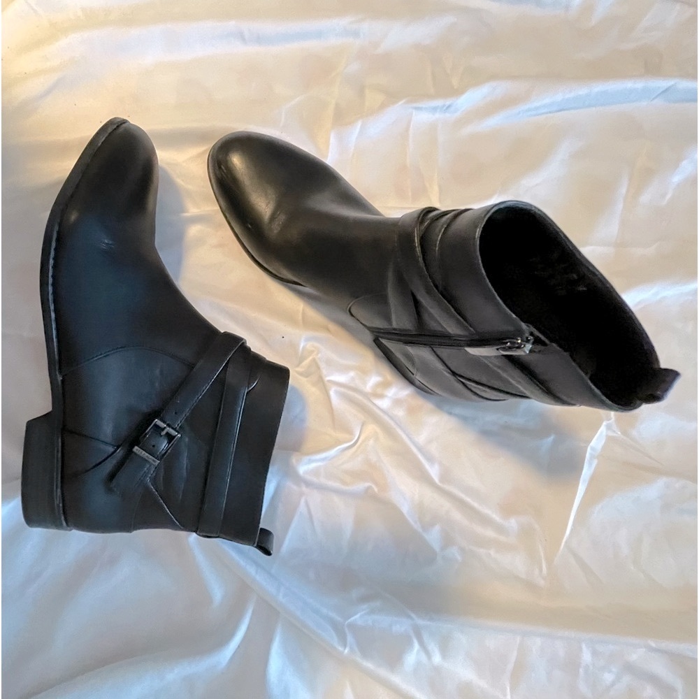 Booties black leather size 10